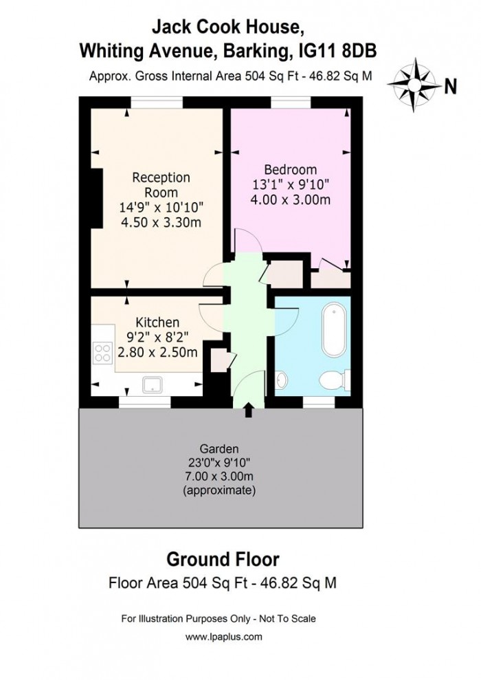 Floorplan for 2, Jack Cook House, IG11