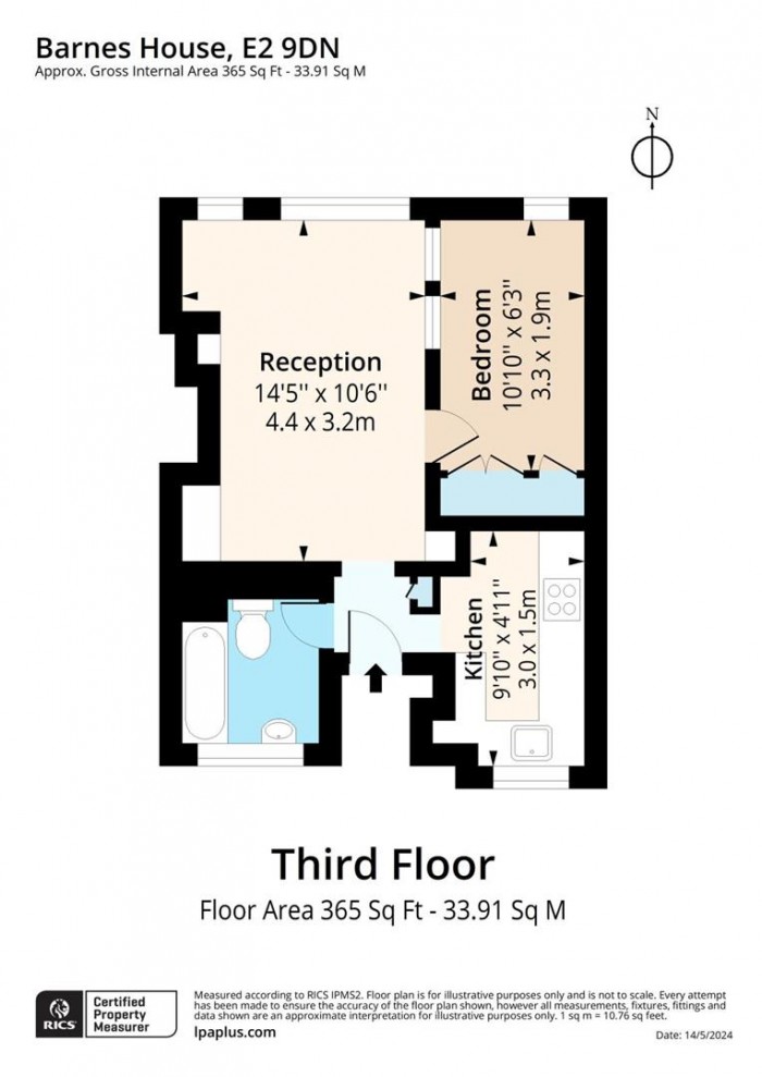 Floorplan for Flat 27, Barnes House, E2