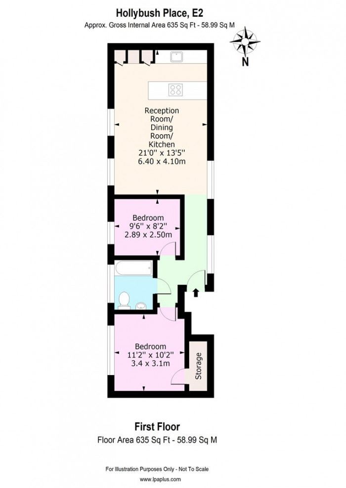 Floorplan for Flat 3, E2