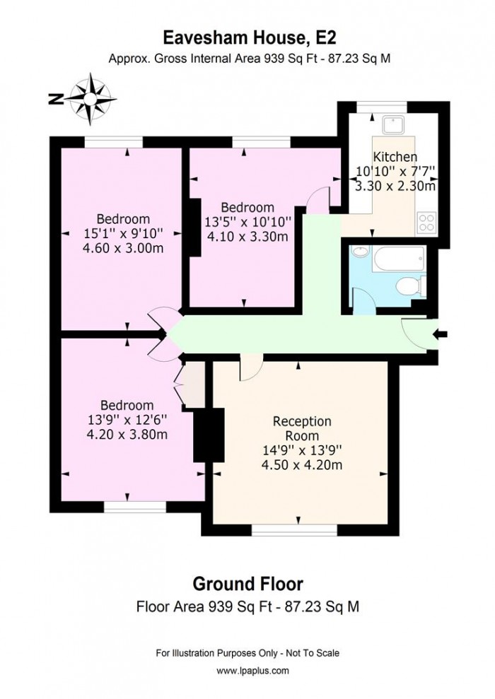 Floorplan for 15 Evesham House, E2