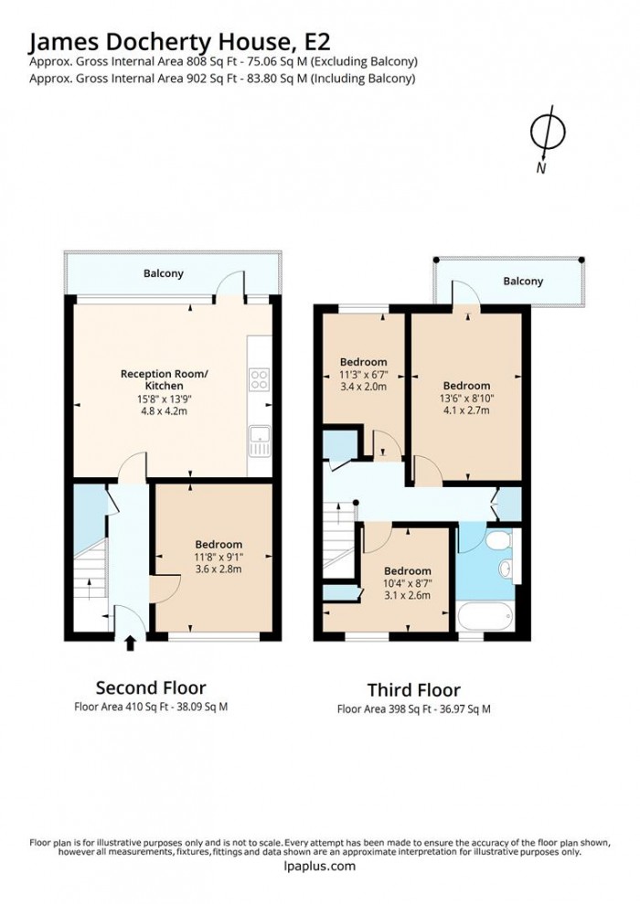 Floorplan for 44 James Docherty House, E2