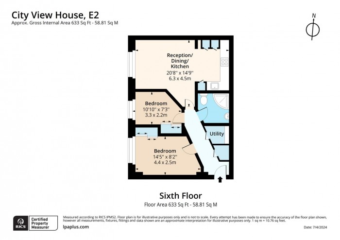 Floorplan for 606 City View House, E2