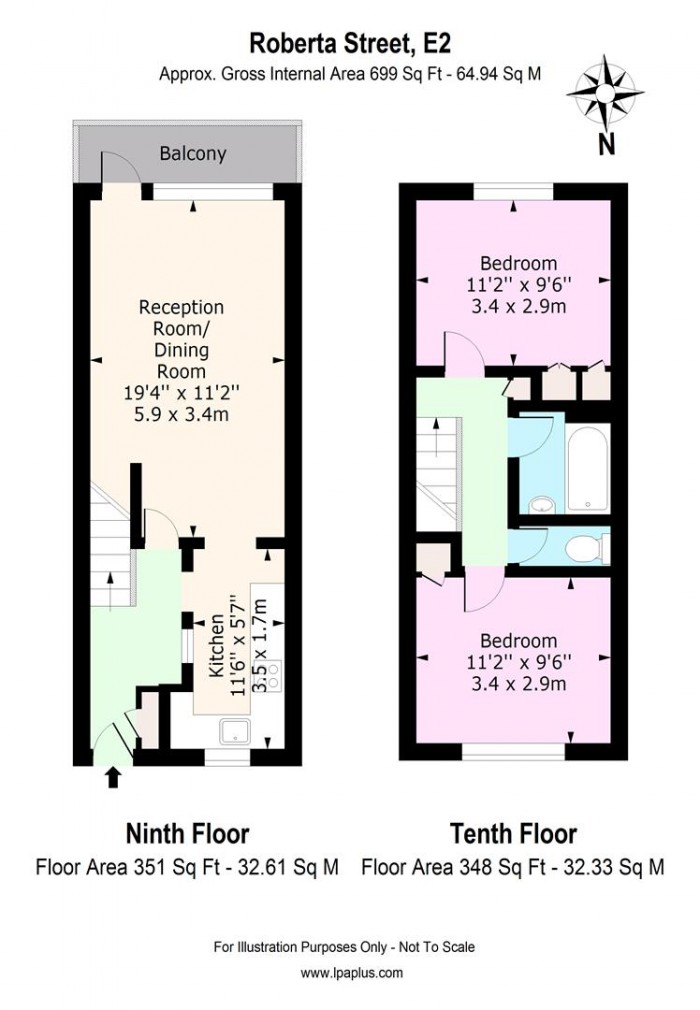 Floorplan for 57 Yates House, E2