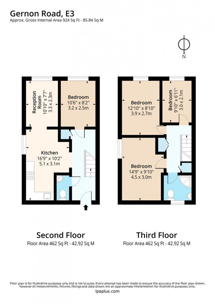 Floorplan for 19 Exmoor House, E3