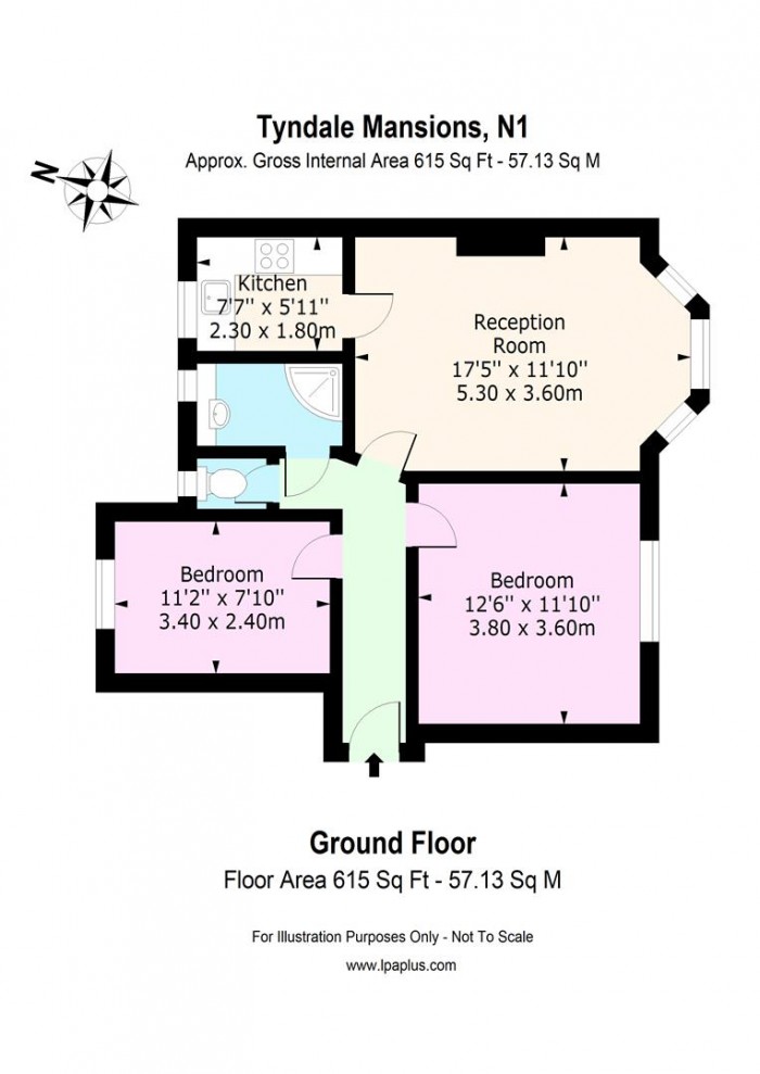 Floorplan for 96 Tyndale Mansions, N1