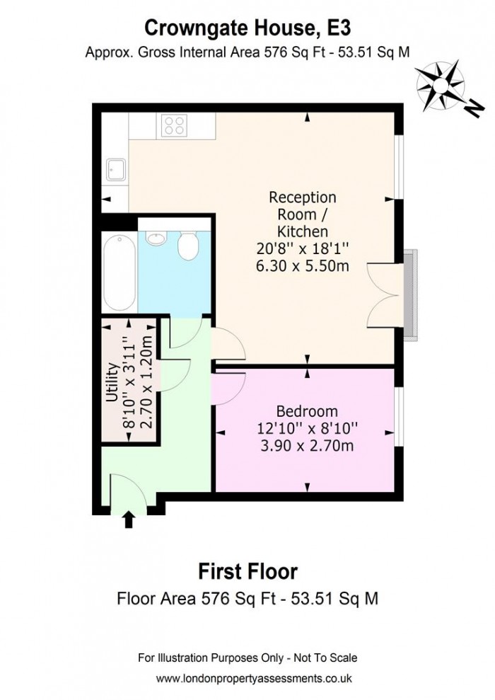 Floorplan for 13 Crowngate House, E3