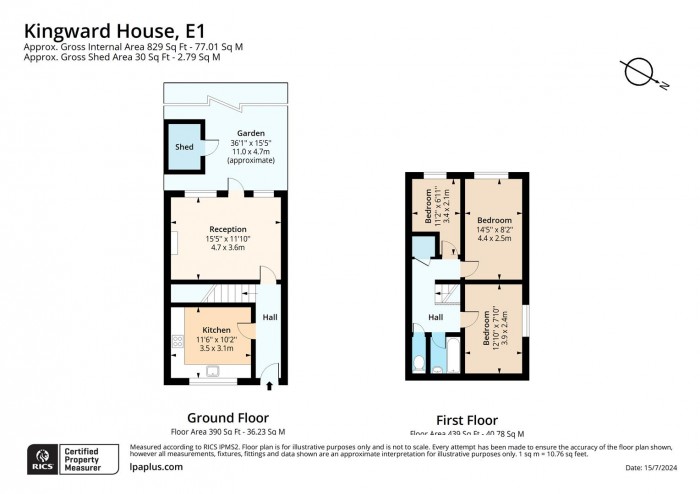 Floorplan for Flat 26, Kingward House, E1