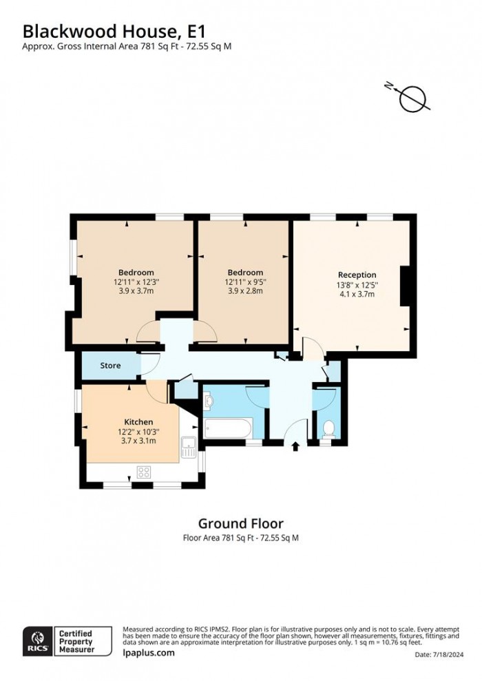 Floorplan for 1, Blackwood House, E1