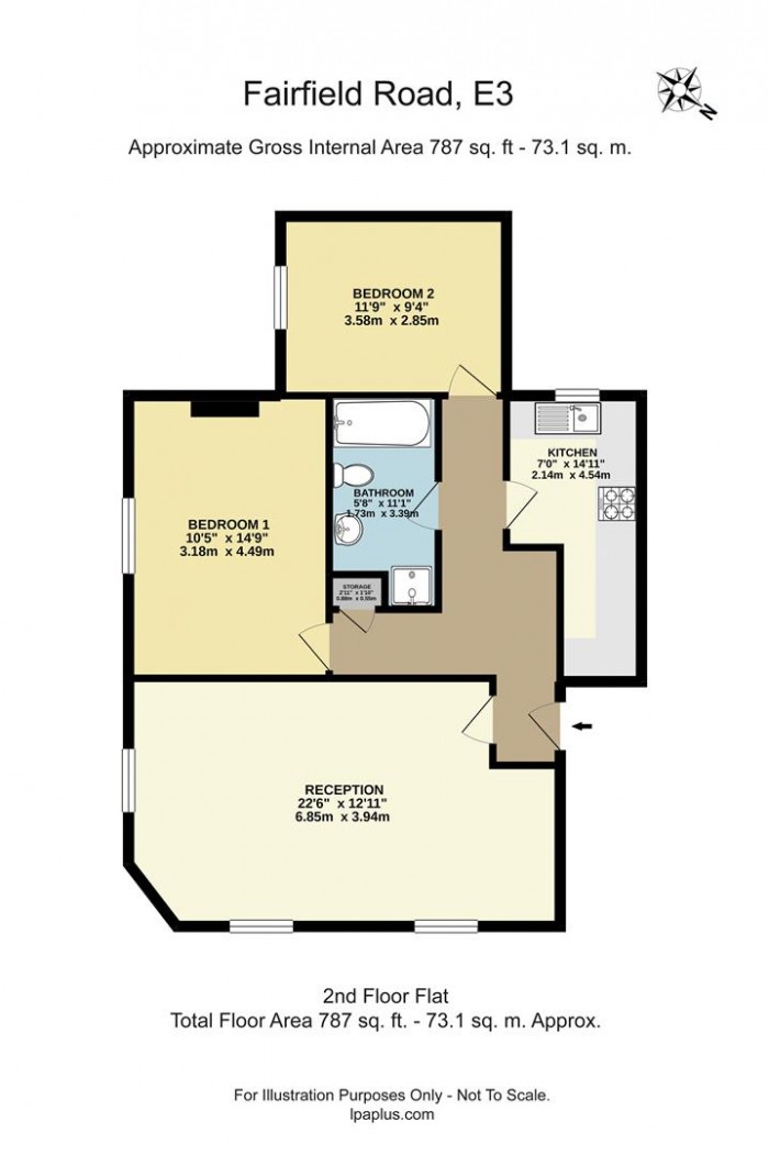 Floorplan for Apartment 3, 51, E3