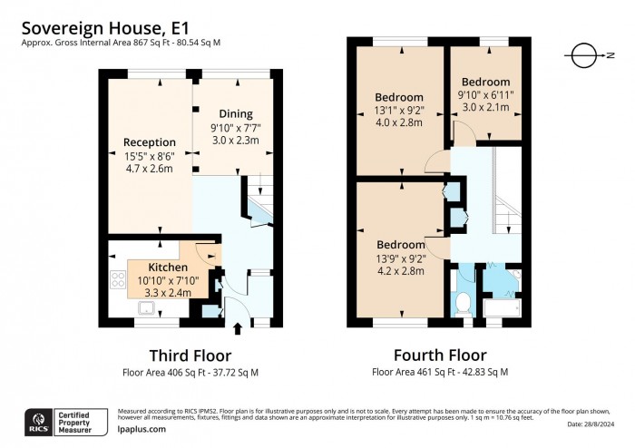 Floorplan for 48 Sovereign House, E1