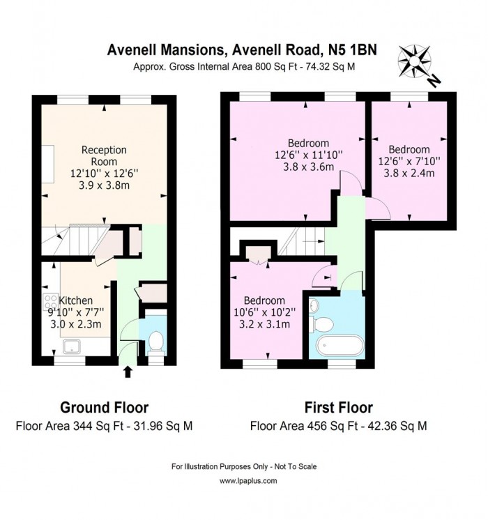 Floorplan for 28 Avenell Mansions, N5