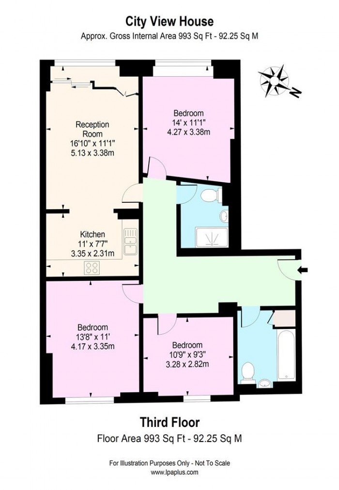 Floorplan for 312 City View House, E2