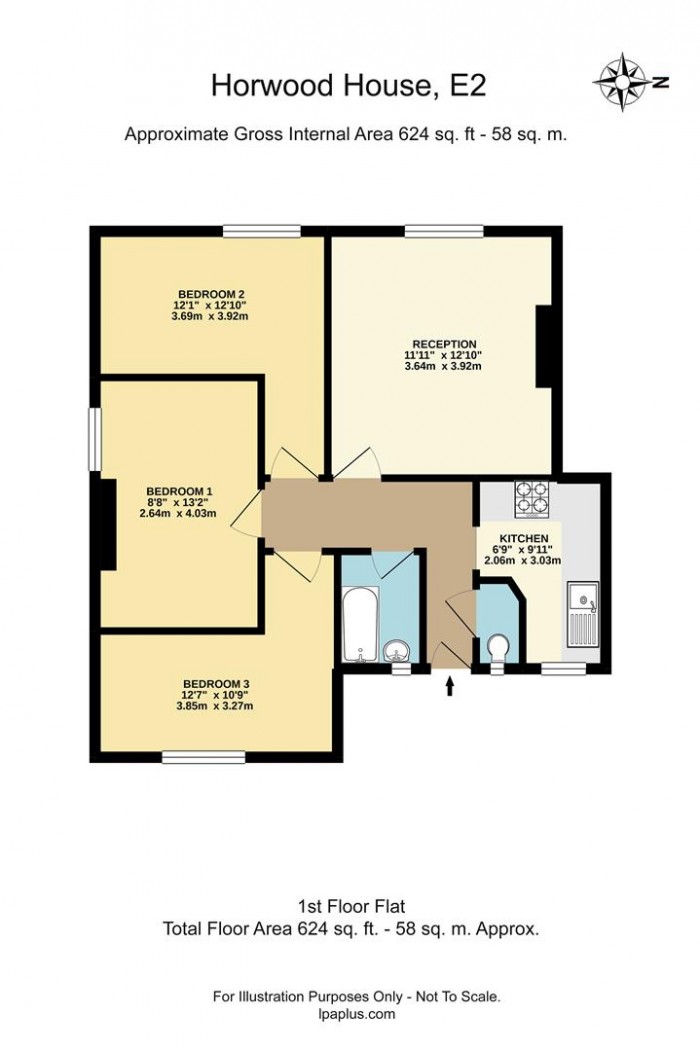 Floorplan for 3 Horwood House, E2