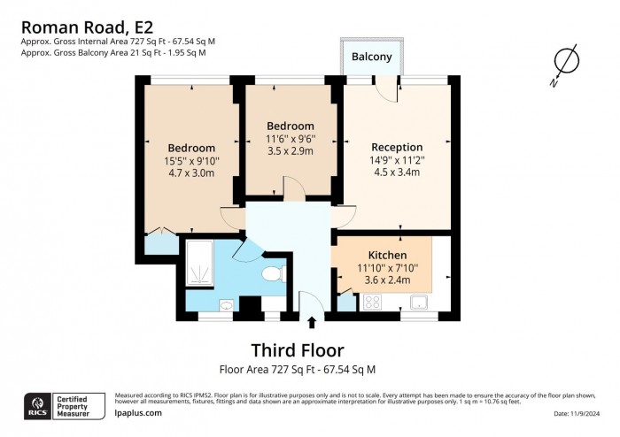 Floorplan for 15 Thorne House, E2