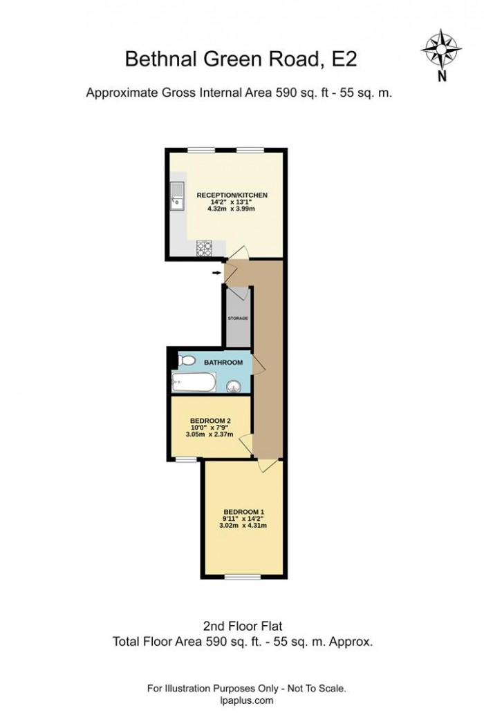 Floorplan for Flat 3, 293a, E2