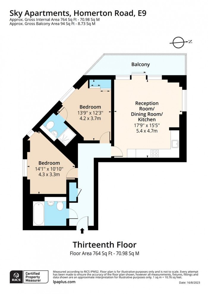 Floorplan for 77 Sky Apartments, E9