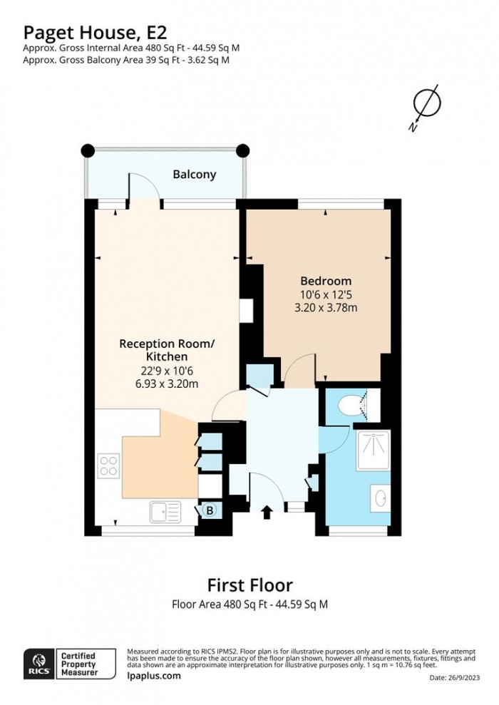 Floorplan for Flat 8, Paget House, E2