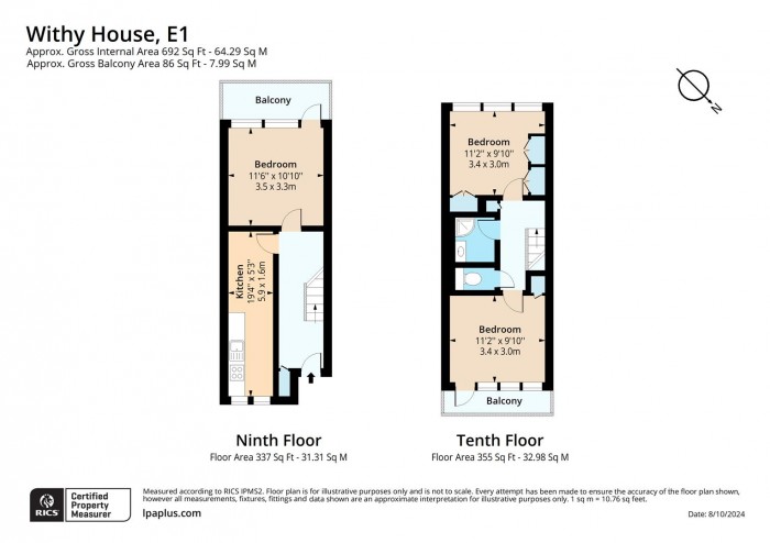 Floorplan for Flat 74, Withy House, E1