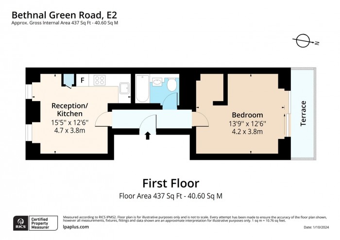 Floorplan for Flat 1, E2