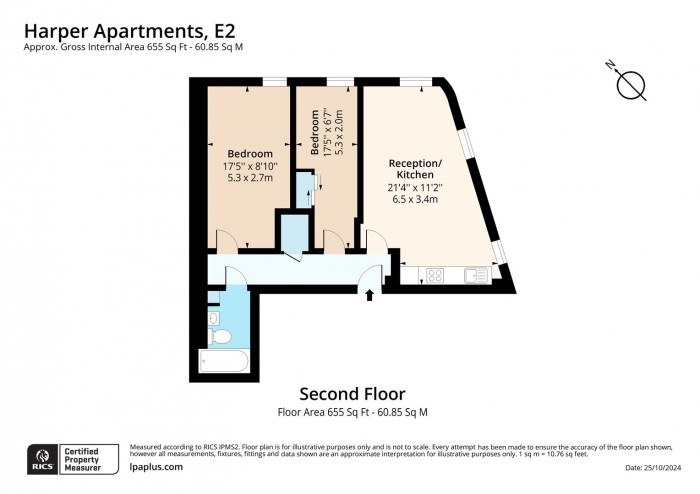 Floorplan for 4 Harper Apartments, 9, E2