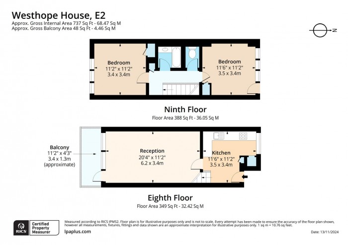 Floorplan for 49 Westhope House, E2