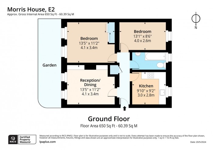 Floorplan for 9 Morris House, E2