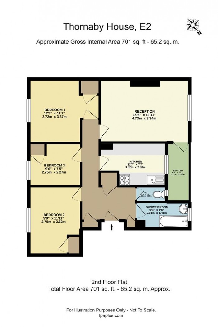 Floorplan for 22 Thornaby House, E2