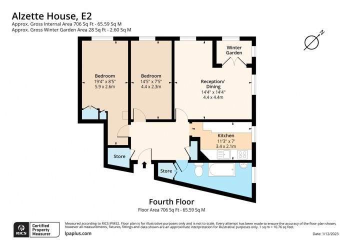 Floorplan for 20 Alzette House, E2