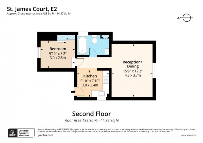 Floorplan for Flat 28, St. James Court, E2